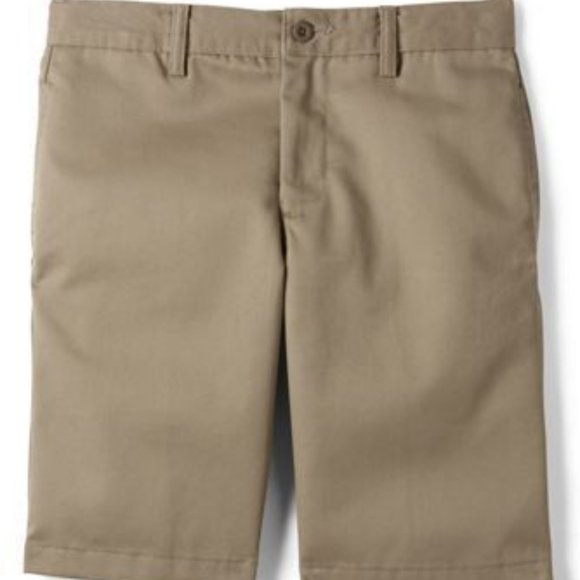 NWT LANDS' END UNIFORM BOYS COTTON CHINO SHORTS KHAKI 8H, 20 & BOY'S/MENS 31 - Picture 2 of 12